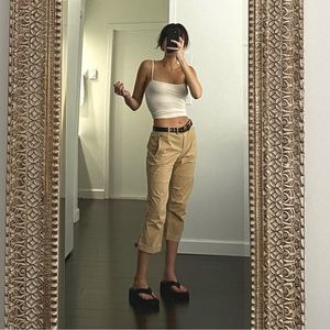 Theory Michaela Vintage Y2K Stretch Cotton Cropped Cargo Pants